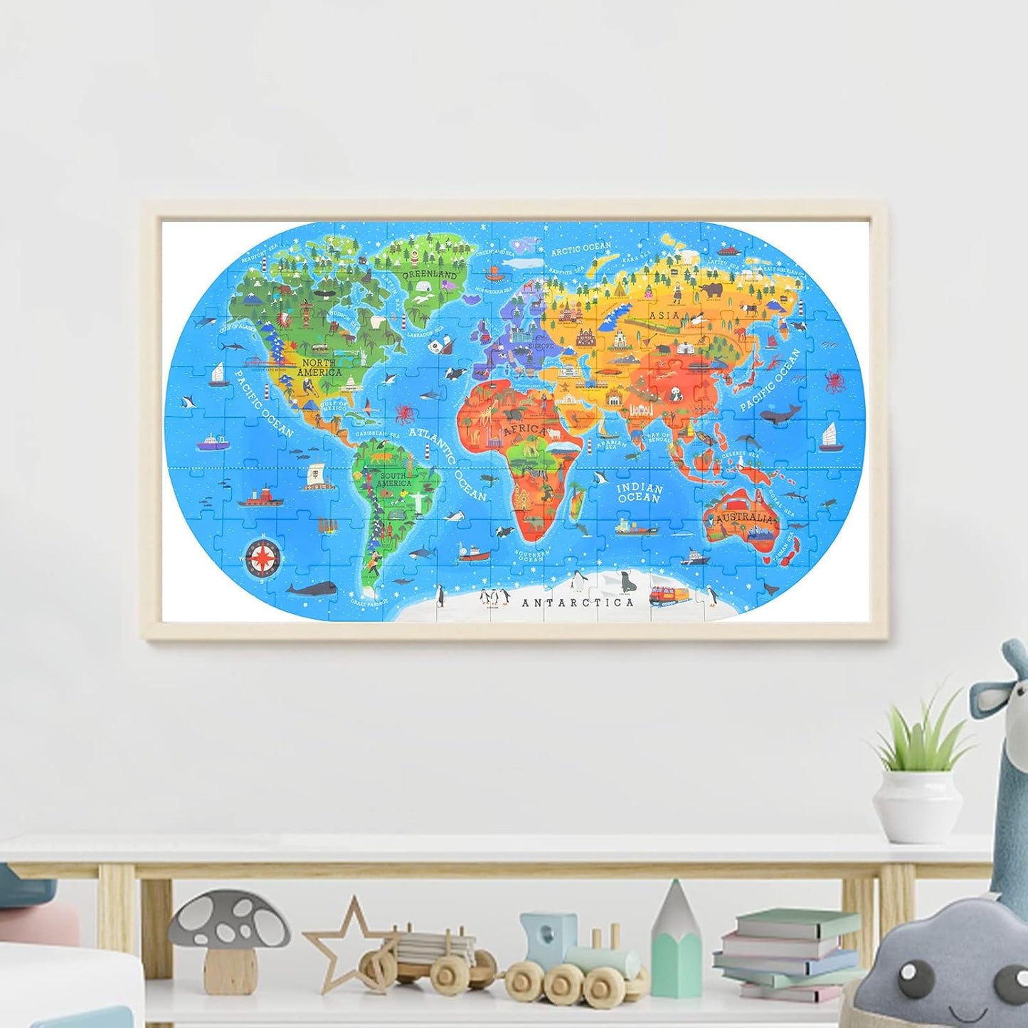 World Map Jigsaw Puzzle – 100-Piece Educational Geography Toy for 