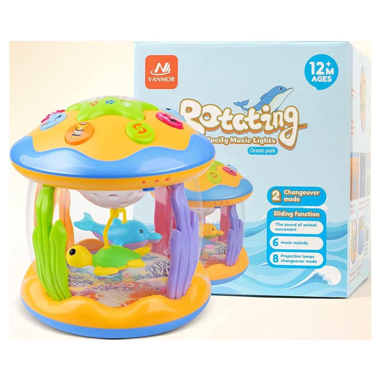 Light-Up Musical Ocean Projector Toy – Baby Gift for Crawling & Walking Development