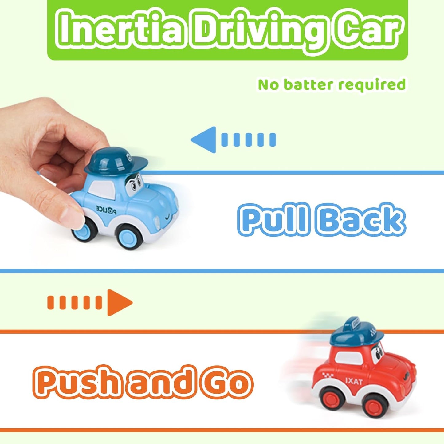 6 Piece Toy Car with Portable Mat