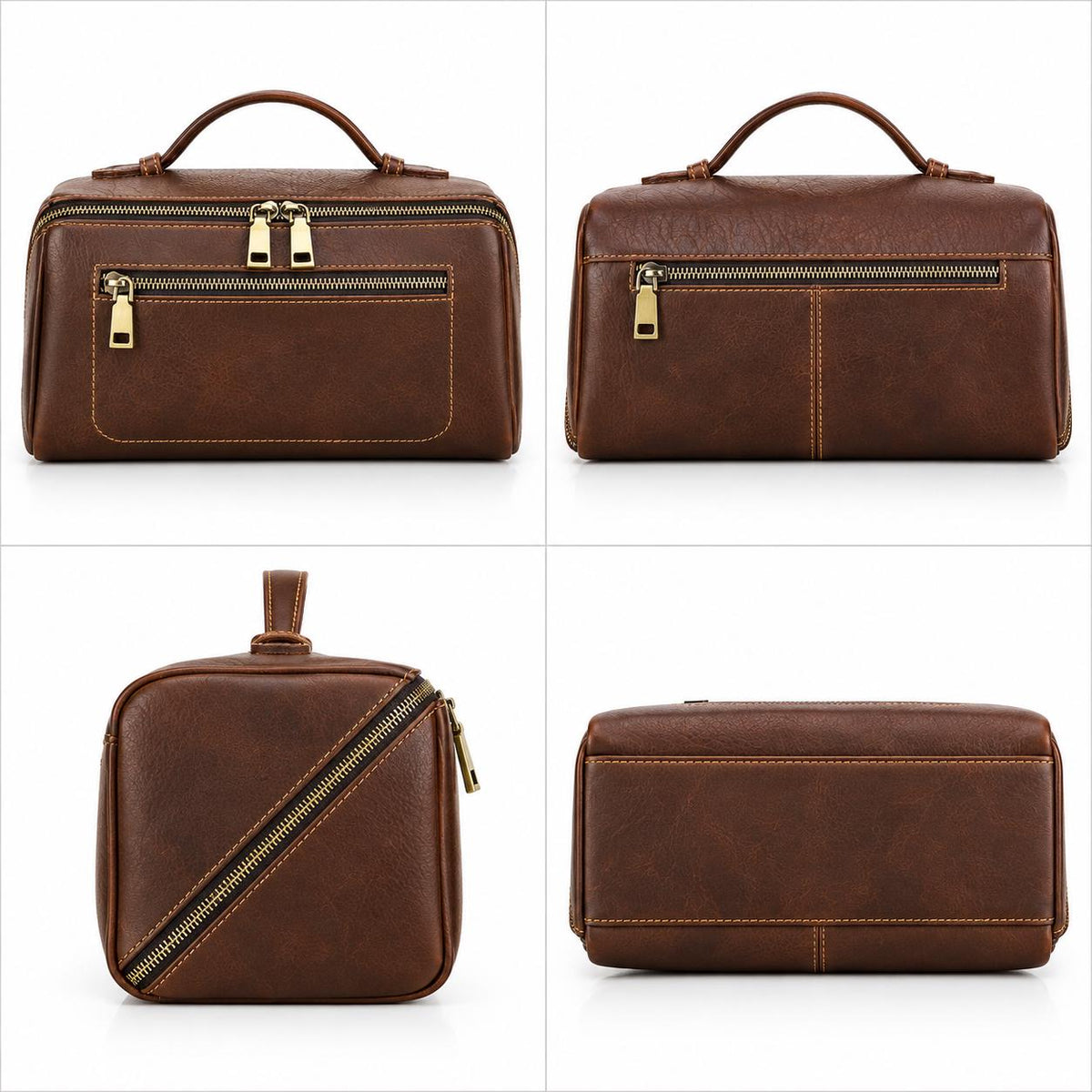 Leather Toiletry Bag for Men, Custom Dopp Kit Travel Bag, Personalized Shaving Cosmetic Bag, Groomsmen Gift, Dante
