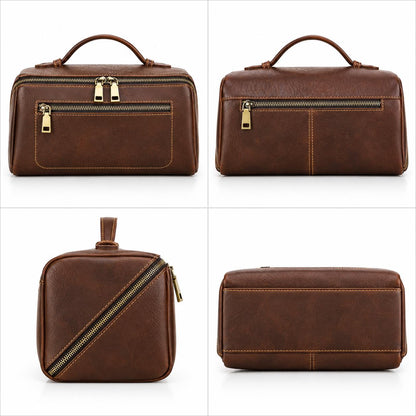 Leather Toiletry Bag for Men, Custom Dopp Kit Travel Bag, Personalized Shaving Cosmetic Bag, Groomsmen Gift, Dante