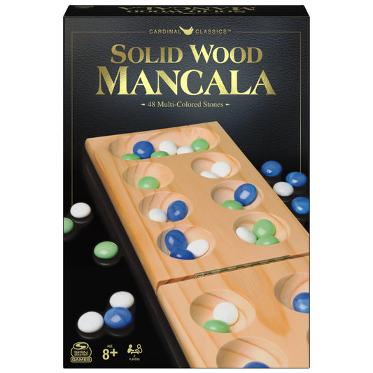 Classic Mancala Game – Wooden Board Strategy Game by Spin Master 