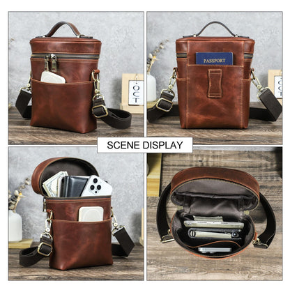 Personalized Leather Crossbody Bag for Men, Custom Mens Shoulder Sling Bag, Vertical Travel Satchel Bag, Gift for Him, Alfiero