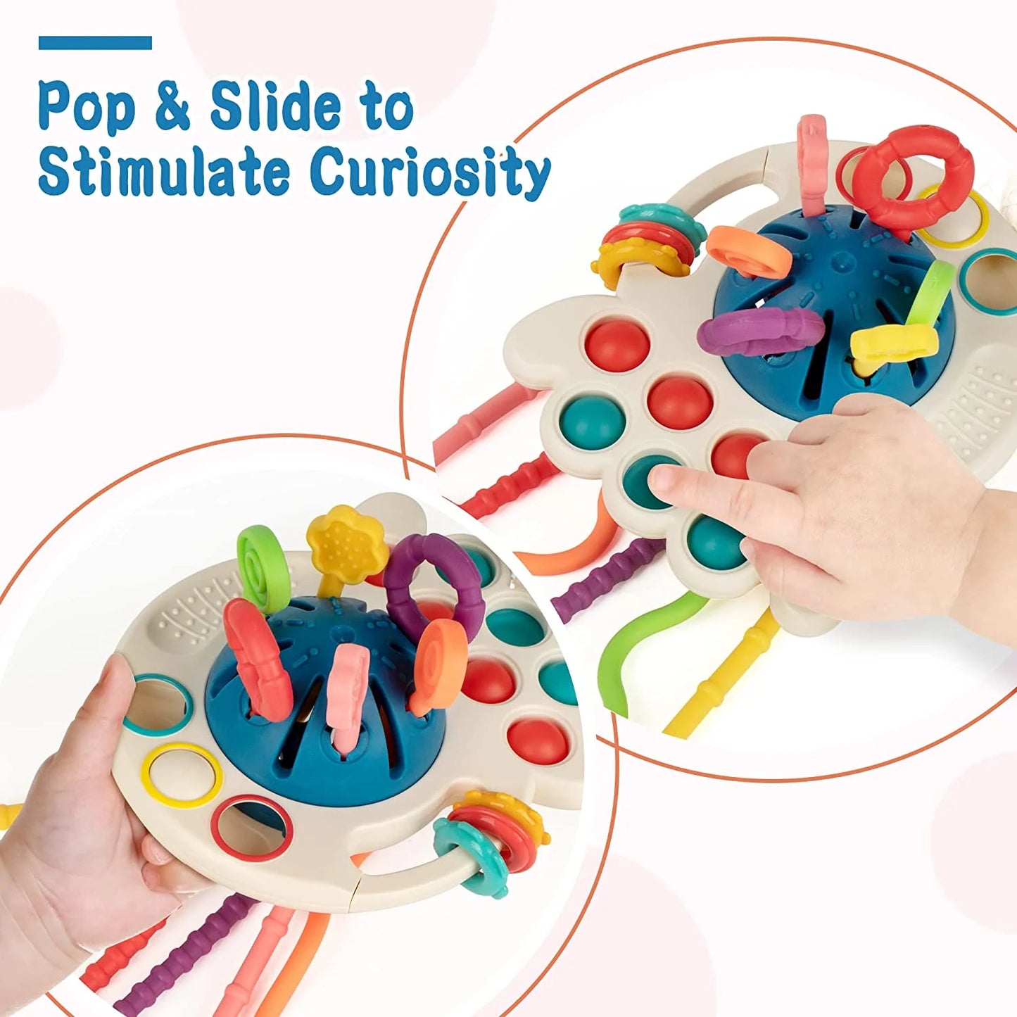Pull String Sensory Toy – Montessori Motor Skill Toy for 1–3 Year Old Boys & Girls