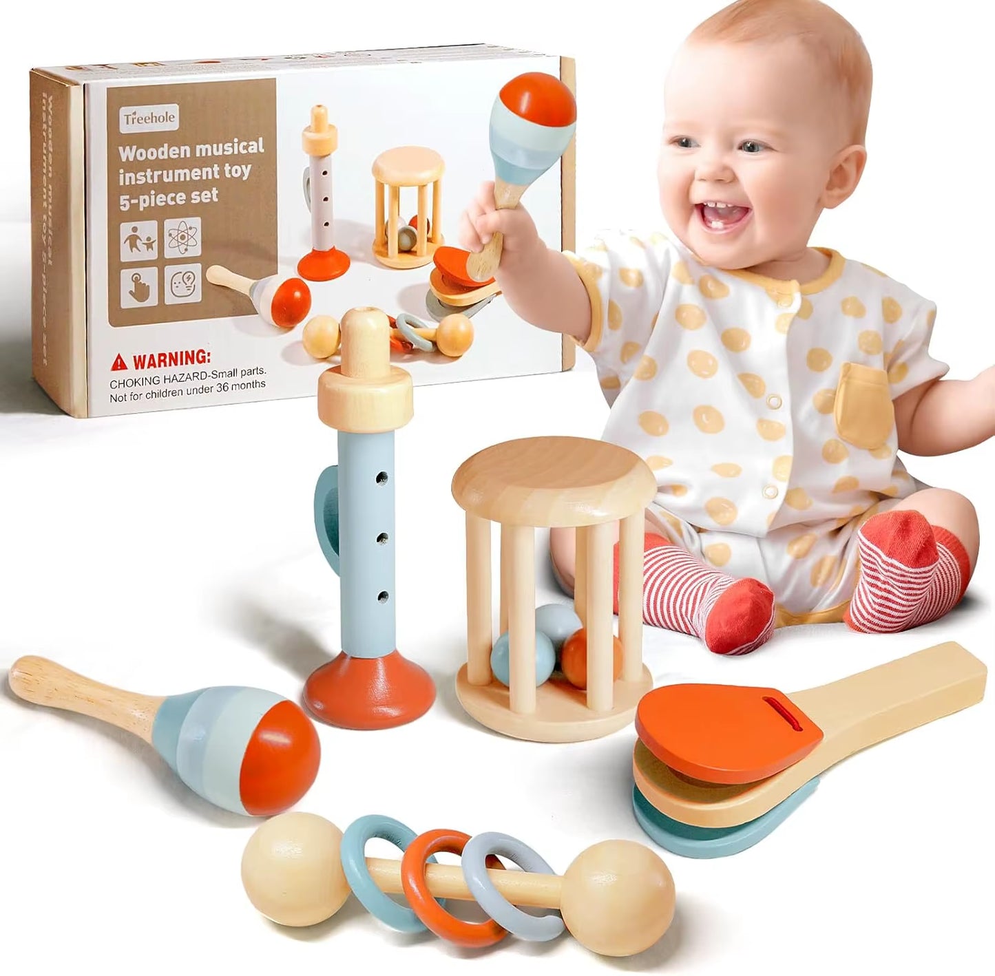 Educational Montessori Percussion Instruments – Wooden Musical Toy Set for Kids