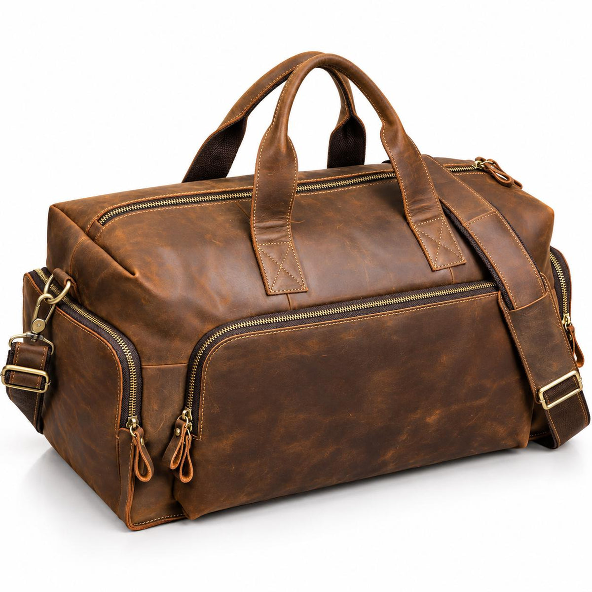 Leather Duffle Bag for Men, Custom Travel Weekender Bag, Personalized Mens Overnight Gym Bag, Groomsmen Gift, Lestaro