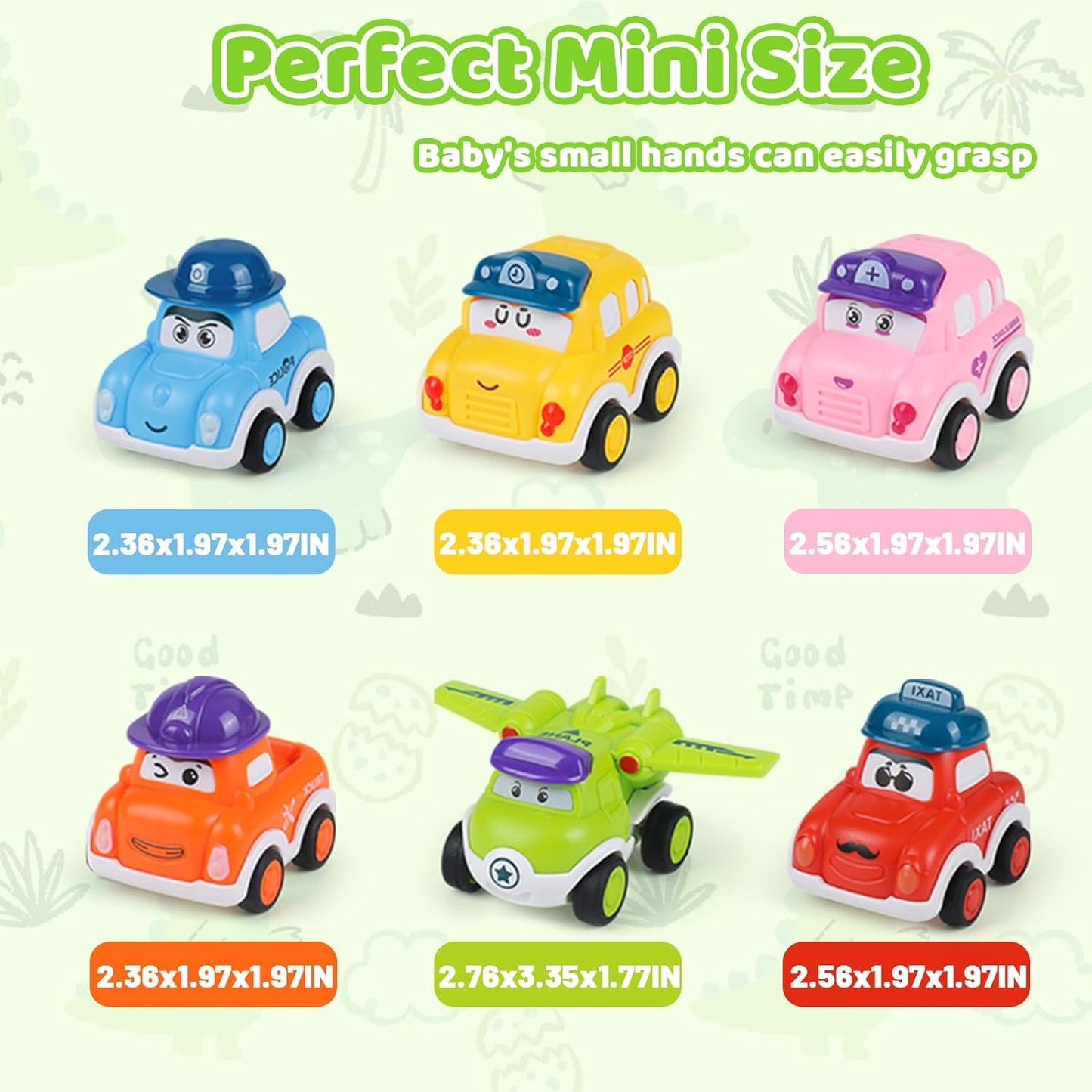 6 Piece Toy Car with Portable Mat