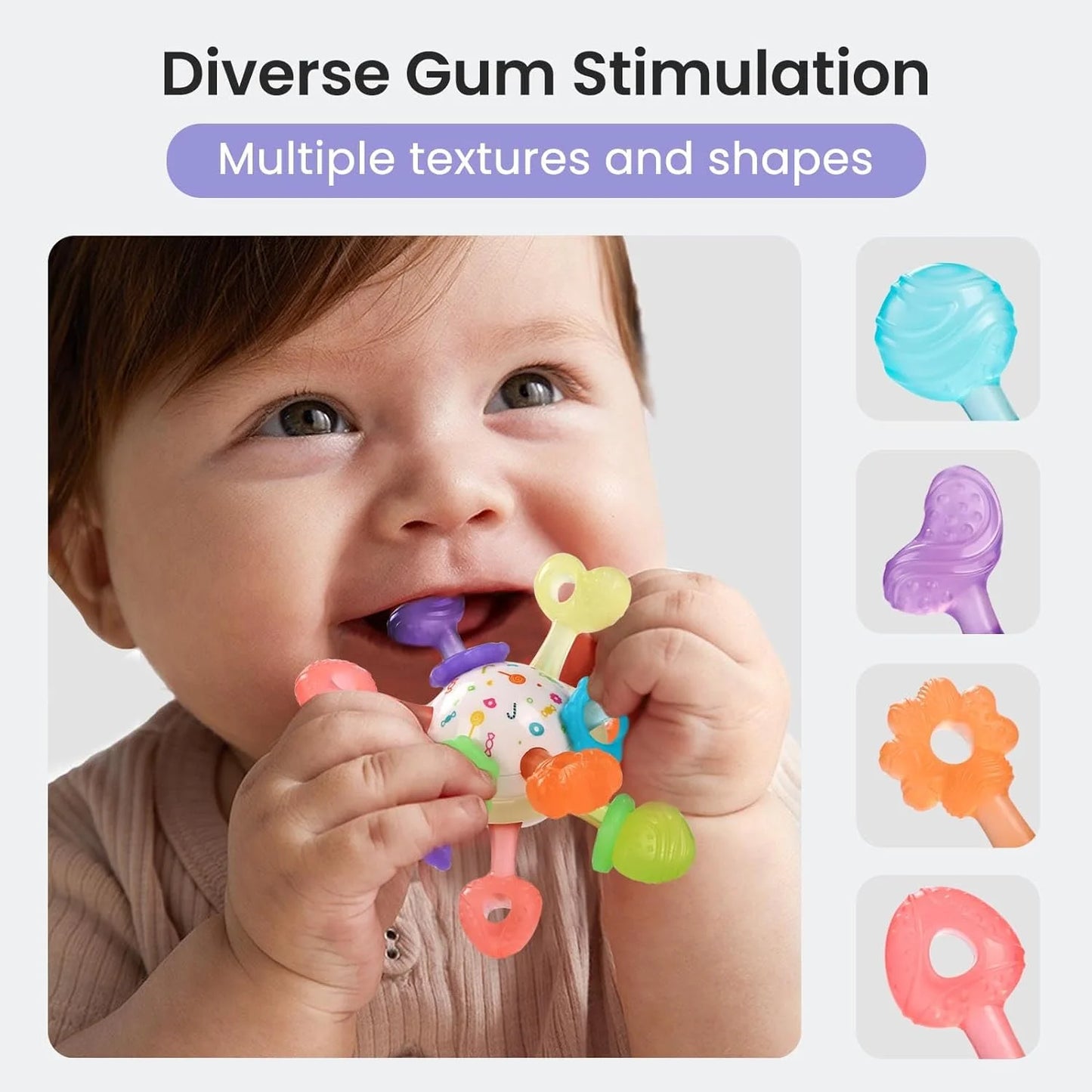 Sensory Baby Teether Rattle Ball 