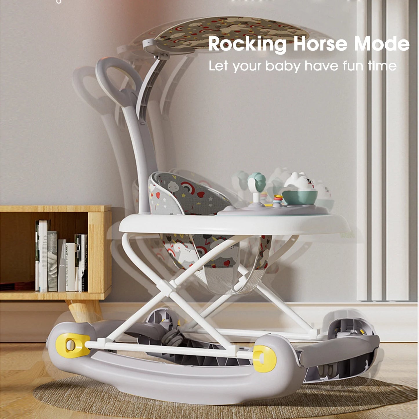 6-in-1 Musical Baby Walker – Foldable Push Toy with Activity Station 