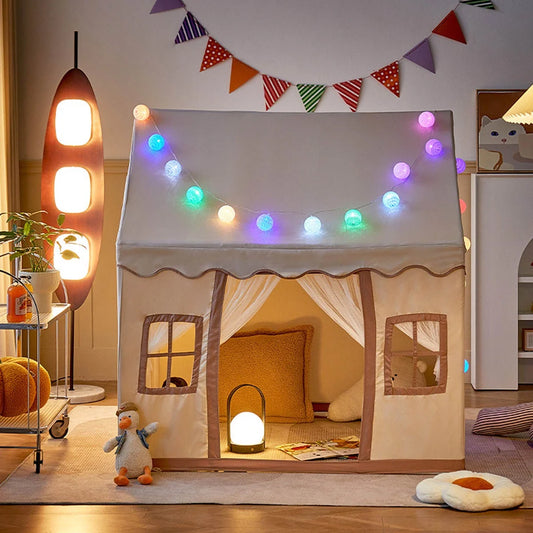 Toddler Playhouse Tent with Soft Mat & LED Lights – Kids Tent for Boys & Girls 
