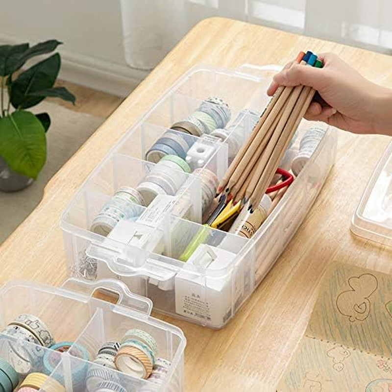 Multi-Purpose Craft Storage Organizer – 3-Layer Box with 30 Dividers for Sewing, Jewelry, Toys