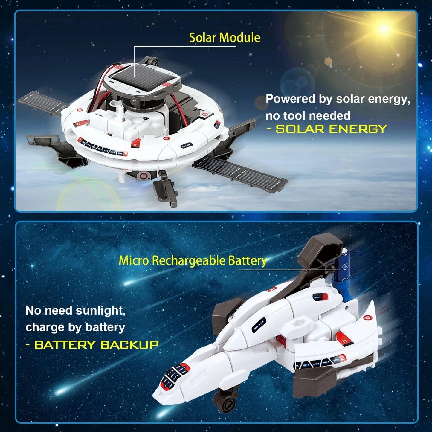 6-in-1 Space STEM Toy – Solar-Powered Robot Building Kit 