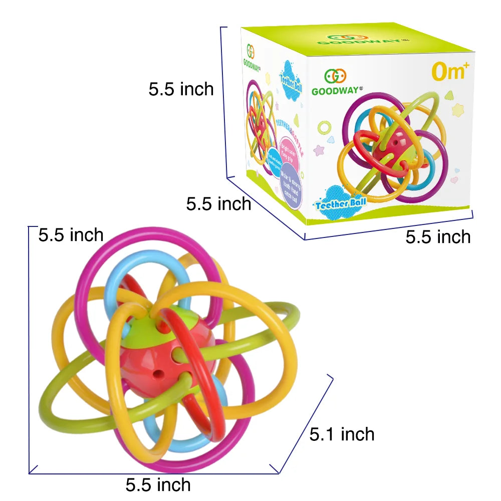 Hanging Baby Teething Toy – Sensory Rattle & Teether Ring for 0–12 Months Boys & Girls