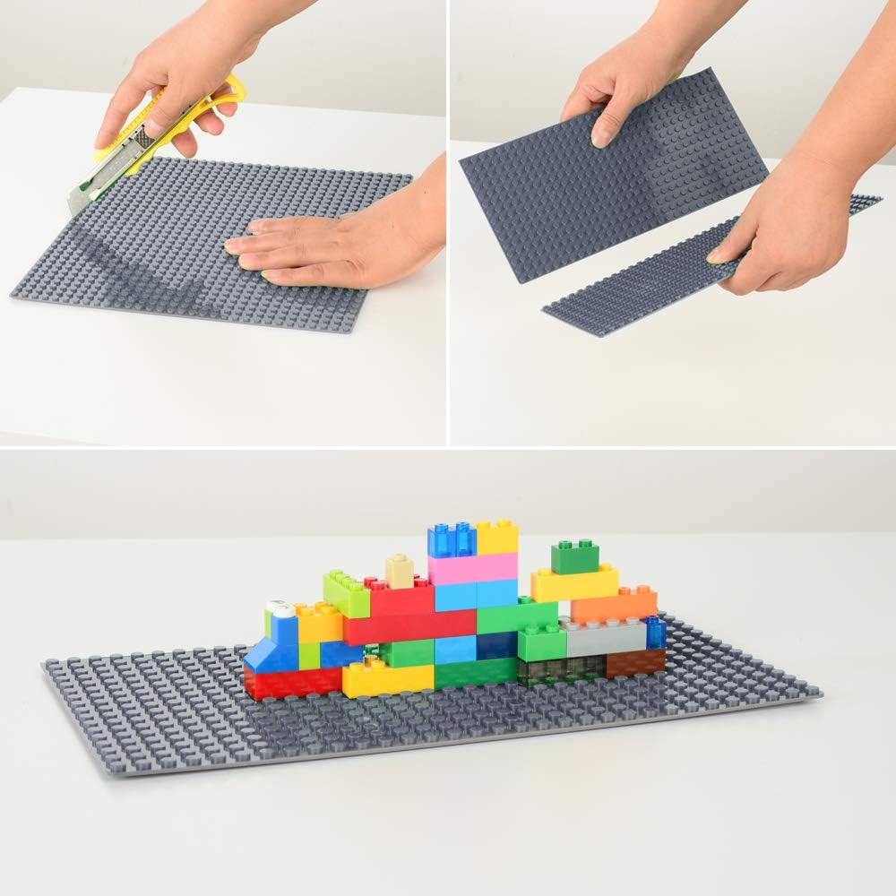 Self-Adhesive Brick Baseplates – 4-Pack 10” x 10” Compatible with Major Brands 