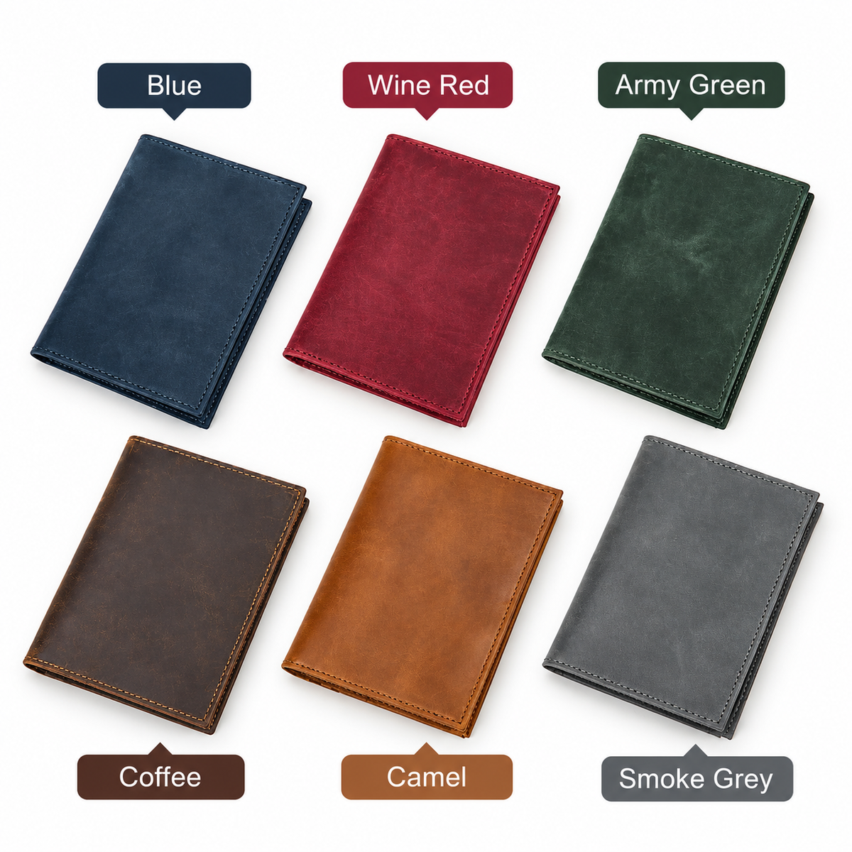 Navara - Genuine Crazy Horse Leather AirTag & RFID Passport Wallet