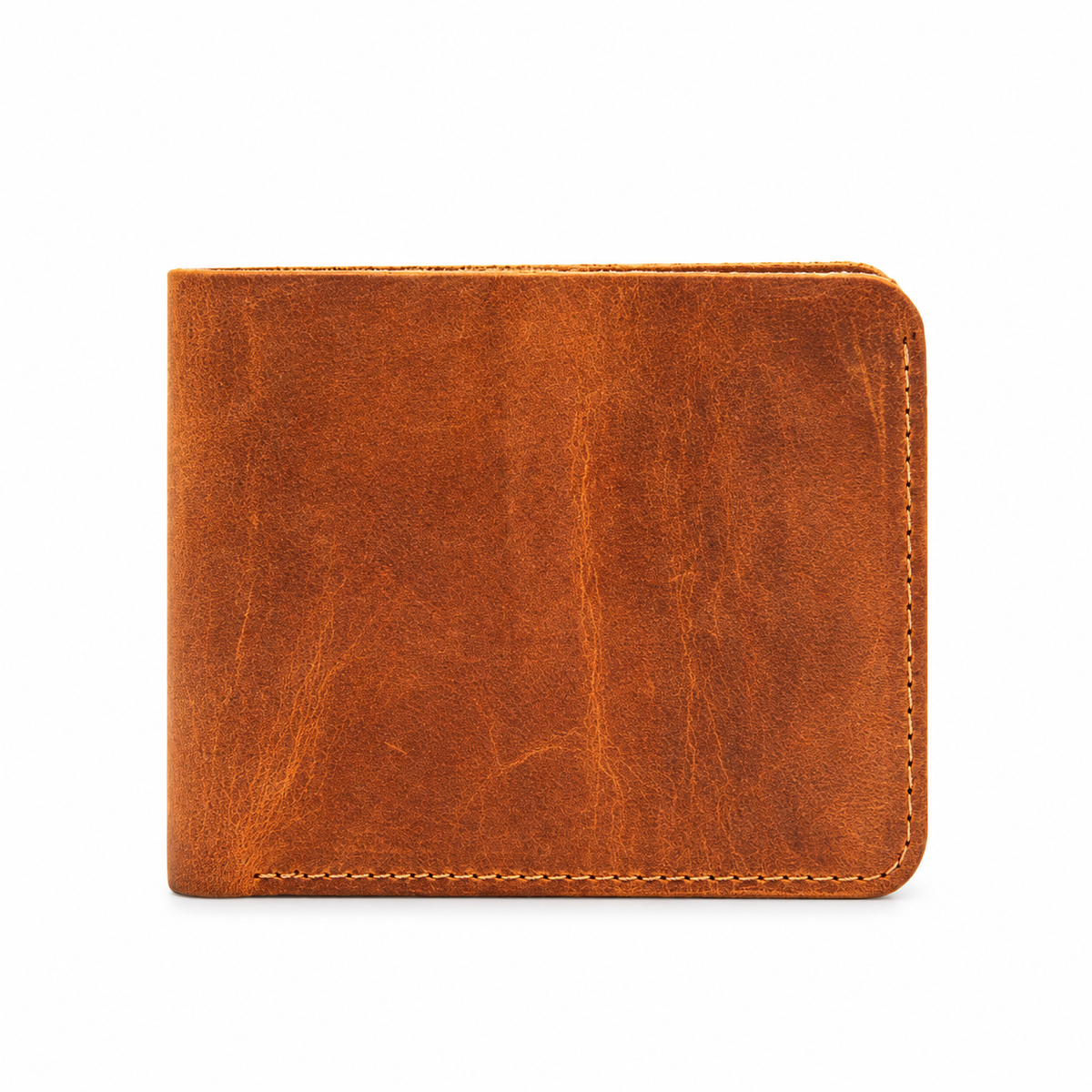 Sterling handcrafted slim leather bifold wallets open and closed in tan black and dark brown - Yubello